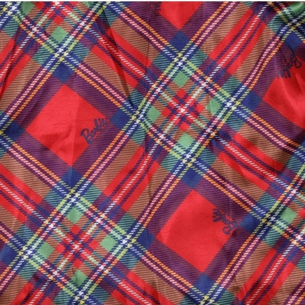 Barbie Toddler Girls Velvet Satin Plaid Fancy Layered Kids Tutu Dress Red
